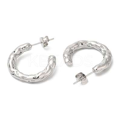 Non-Tarnish 304 Stainless Steel Ring Stud Earrings EJEW-B026-14P-1