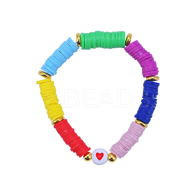 Flat Round Handmade Polymer Clay Beads CLAY-CJ0001-21-1