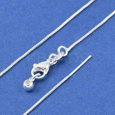 Brass Box Chain Adjustable Slider Necklaces for Women NJEW-U008-05S-1
