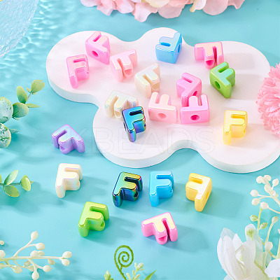 20Pcs UV Plating Opaque Acrylic European Beads OACR-TADJ0001-16F-1
