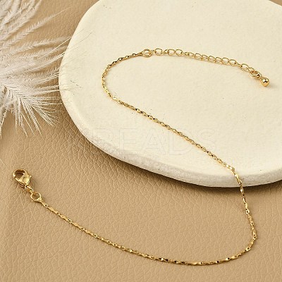 Brass Link Chain Bracelets for Women BJEW-G735-06G-1