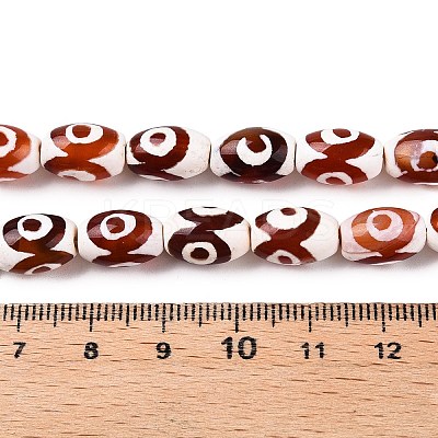 Natural Tibetan Agate 3-Eye Beads Strands G-T138-195B-1