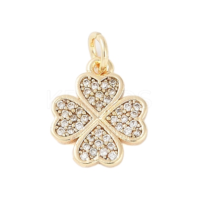 Rack Plating Brass Micro Pave Clear Cubic Zirconia Charms LS-KK-Z060-13G-1