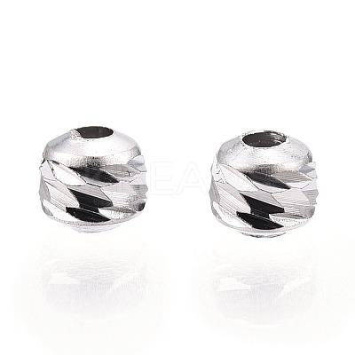 Rhodium Plated 925 Sterling Silver Beads STER-T004-78P-2.5mm-1