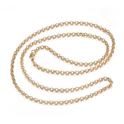 304 Stainless Steel Necklaces NJEW-E080-01G-1