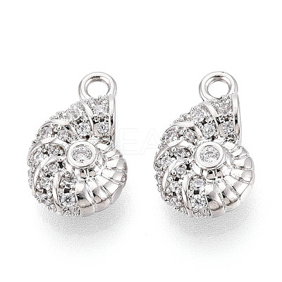 Brass Micro Pave Clear Cubic Zirconia Charms KK-N267-22P-1