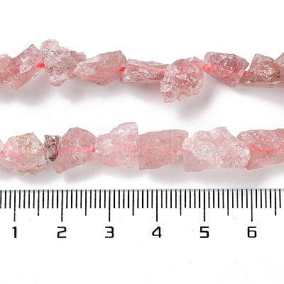 Raw Rough Synthetic Strawberry Quartz Beads Strands G-B065-C08-1