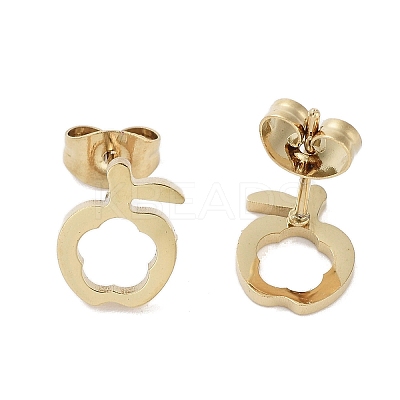 PVD Vacuum Plating 304 Stainless Steel Stud Earrings for Women EJEW-A048-17G-1