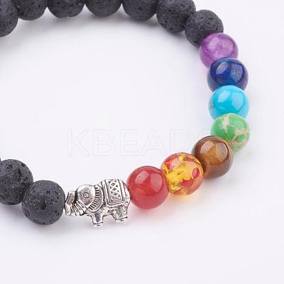 Natural Lava Rock Stretch Bracelets BJEW-P180-A02-1