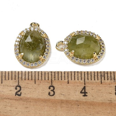 Natural Prehnite Faceted Oval Pendants G-I375-02G-04-1