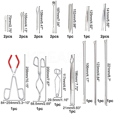 Crucible Tongs & Tweezers & Micro Spatula & Chemical Scoops Set TOOL-OC0001-45-1