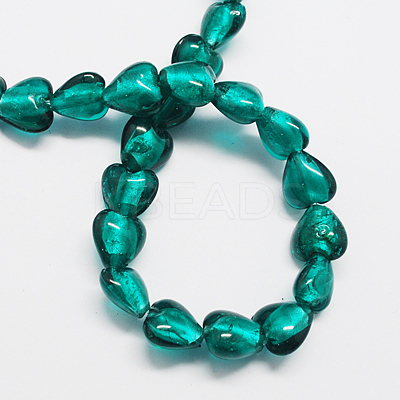 Handmade Silver Foil Glass Beads FOIL-R050-15x10mm-11-1