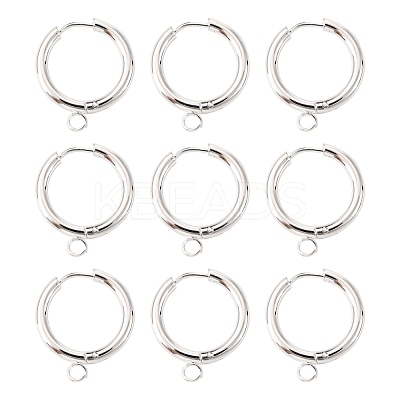201 Stainless Steel Huggie Hoop Earring Findings STAS-P283-01F-S-1