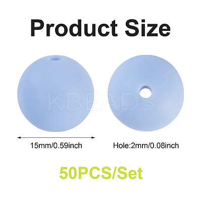 50Pcs Food Grade Eco-Friendly Silicone Beads SIL-TA0002-89H-1