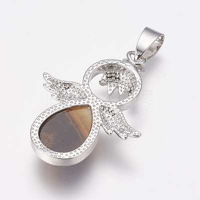 Natural Tiger Eye Pendants X-G-G651-A05-1