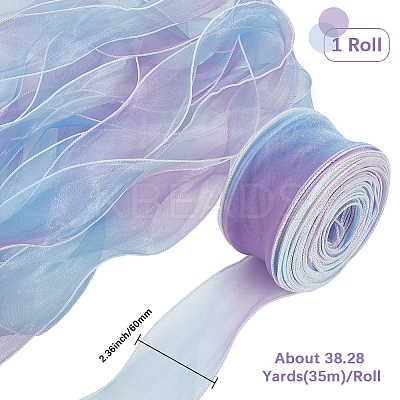 1 Bag Gradient Color Organza Ribbon OHAR-CY0001-01B-1