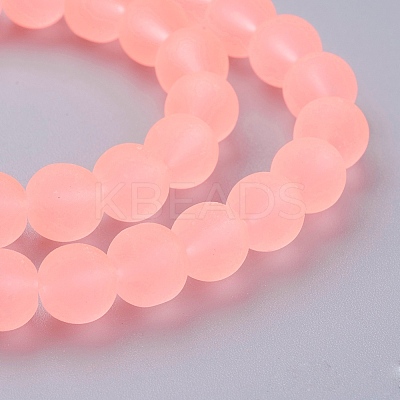 Baking Paint Transparent Glass Bead Strands X-GLAA-S031-8mm-28-1