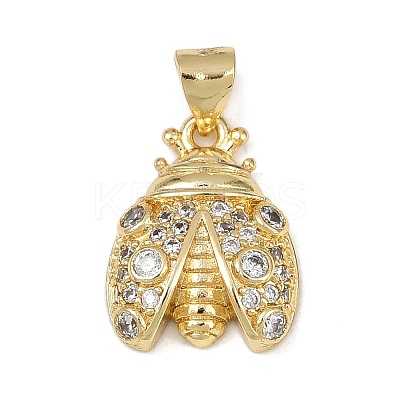 Brass Micro Pave Cubic Zirconia Pendants KK-A260-07E-G-1