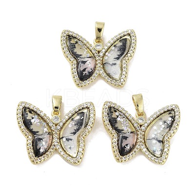 Real 18K Gold Plated Rack Plating Brass Micro Pave Cubic Zirconia Pendants KK-R161-05G-06-1