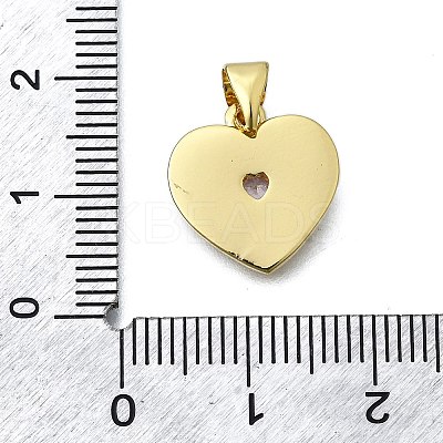 Brass Micro Pave Cubic Zirconia Heart Charms KK-V010-21G-1