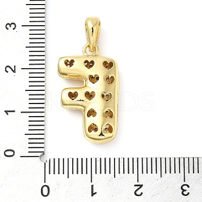 Brass Micro Pave Cubic Zirconia Pendants KK-E061-03G-06-1