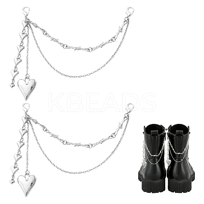 2Pcs Iron Boot Strap Chains HJEW-SW00407-1