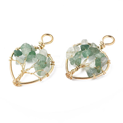 Natural Green Aventurine Pendants G-T131-97B-04-1