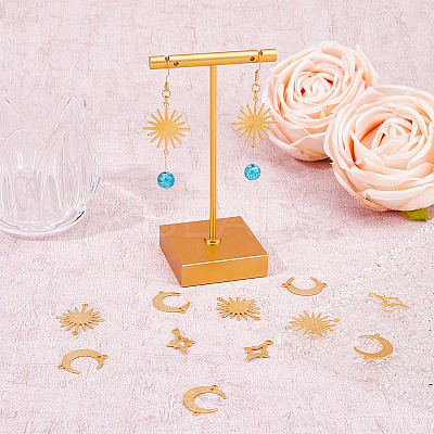 DIY Moon & Star & Sun Earring Making Kit KK-HY0003-49-1