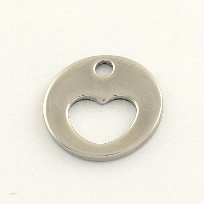 Tarnish Resistant 304 Stainless Steel Flat Round Charms STAS-R063-04-1