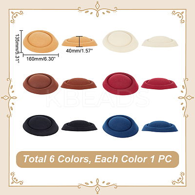 6Pcs 6 Colors EVA Cloth Teardrop Fascinator Hat Base for Millinery AJEW-FG0003-20-1