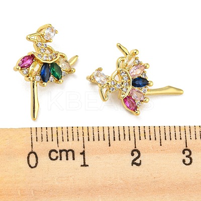 Rack Plating Brass Cubic Zirconia Pendants KK-M258-06G-02-1