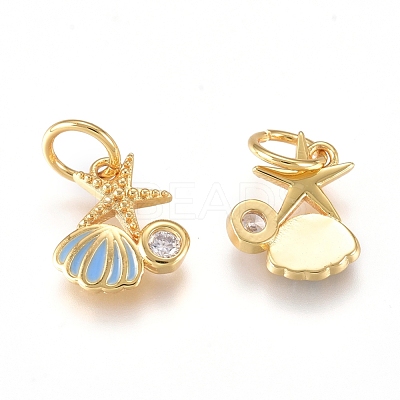 Brass Charms ZIRC-L070-79-1