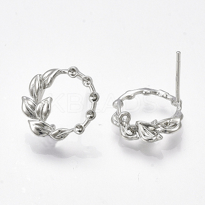 Brass Stud Earring Rhinestone Settings LS-KK-S350-413P-1