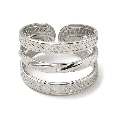 Non-Tarnish 304 Stainless Steel Open Cuff Rings RJEW-Z018-23P-1