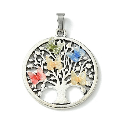 Antique Silver Tone Alloy Pendants PALLOY-JF02361-01-1