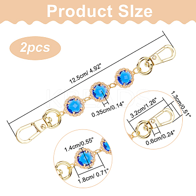 2Pcs Glass Link Bag Handle Extenders FIND-WR0006-45D-1
