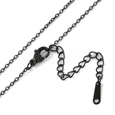 Halloween Series 202 Stainless Steel Cable Chain Cat Shape Pendant Necklaces LS-NJEW-S005-01B-E-1