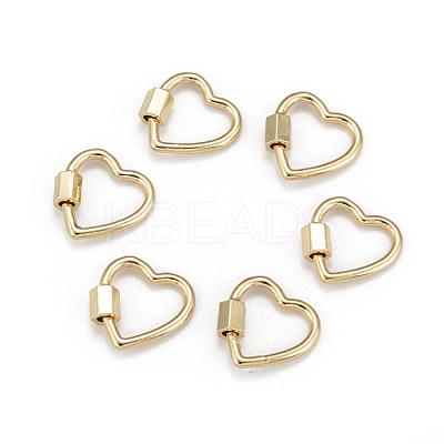 Brass Screw Carabiner Lock Charms KK-T047-04G-1