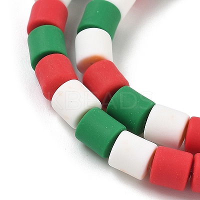 Christmas Handmade Polymer Clay Beads Strands CLAY-F006-01A-1