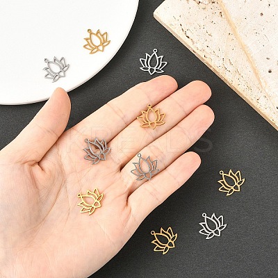 10Pcs 2 Colors 304 Stainless Steel Pendants STAS-YW0003-48-1