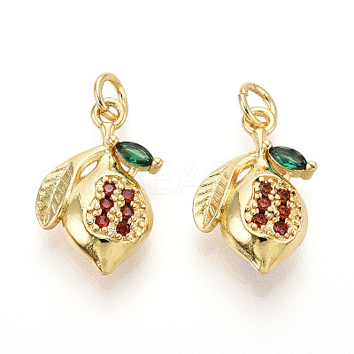 Brass Micro Pave Cubic Zirconia Pendants KK-N265-26G-1