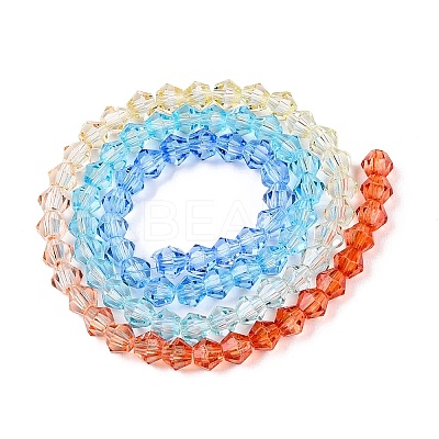 Gradient Color Baking Paint Glass Bead Strands X1-DGLA-A039-T6mm-A012-1