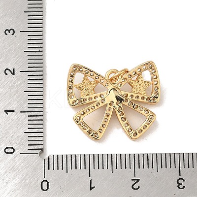 Rack Plating Brass Micro Pave Clear Cubic Zirconia and Plastic Pearl Pendants KK-S366-09G-1