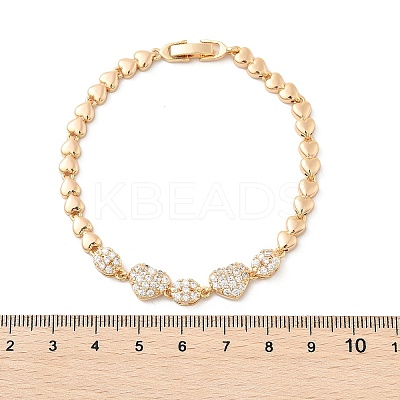Brass Micro Pave Cubic Zirconia Link Chain Bracelets KK-R217-38G-1