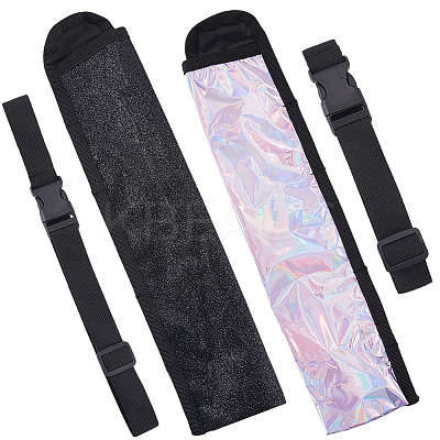 2Pcs 2 Colors Oxford Collapsible Floral Print Chinese Fan Storage Bag ABAG-CN0001-45-1
