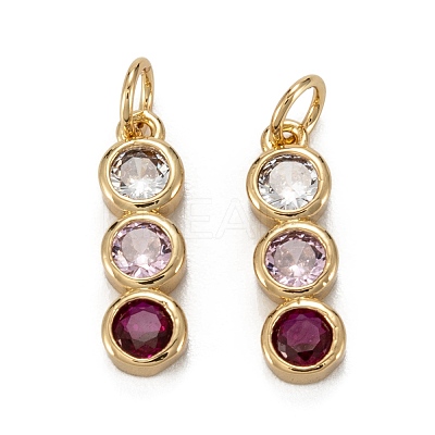 Brass Cubic Zirconia Pendants ZIRC-C024-15G-1