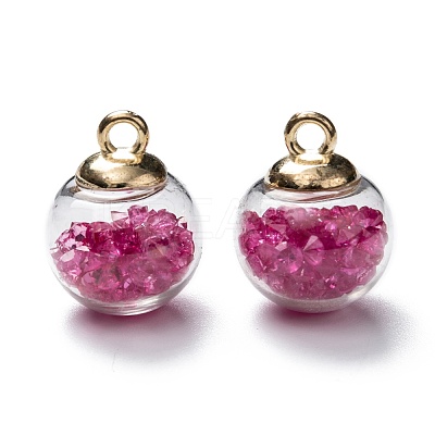 Transparent Glass Bottle Pendants GLAA-L018-03-1