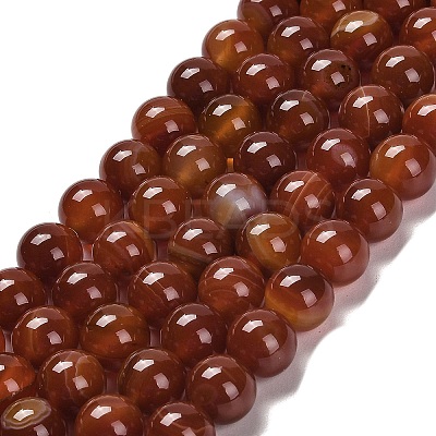 Natural Striped Agate/Banded Agate Beads Strands G-B079-A05-03A-1