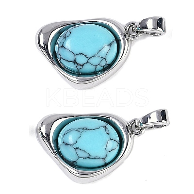 Synthetic Turquoise Pendants KK-U043-52P-03-1