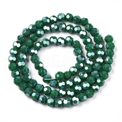 Electroplate Opaque Glass Beads Strands EGLA-A035-P4mm-A17-1